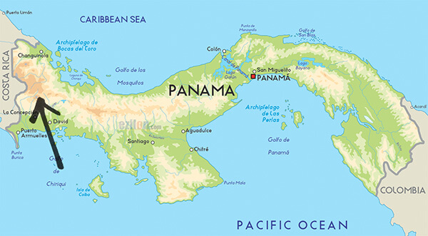 Kaffe från Panama karta
